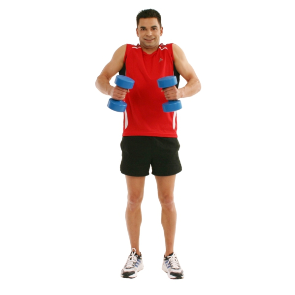 Schulterheben Fitnessübungen Kurzhanteln