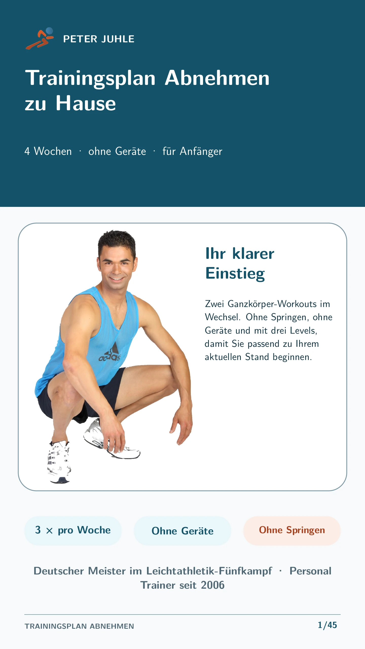 Cover des 4-Wochen-Trainingsplans Abnehmen zu Hause