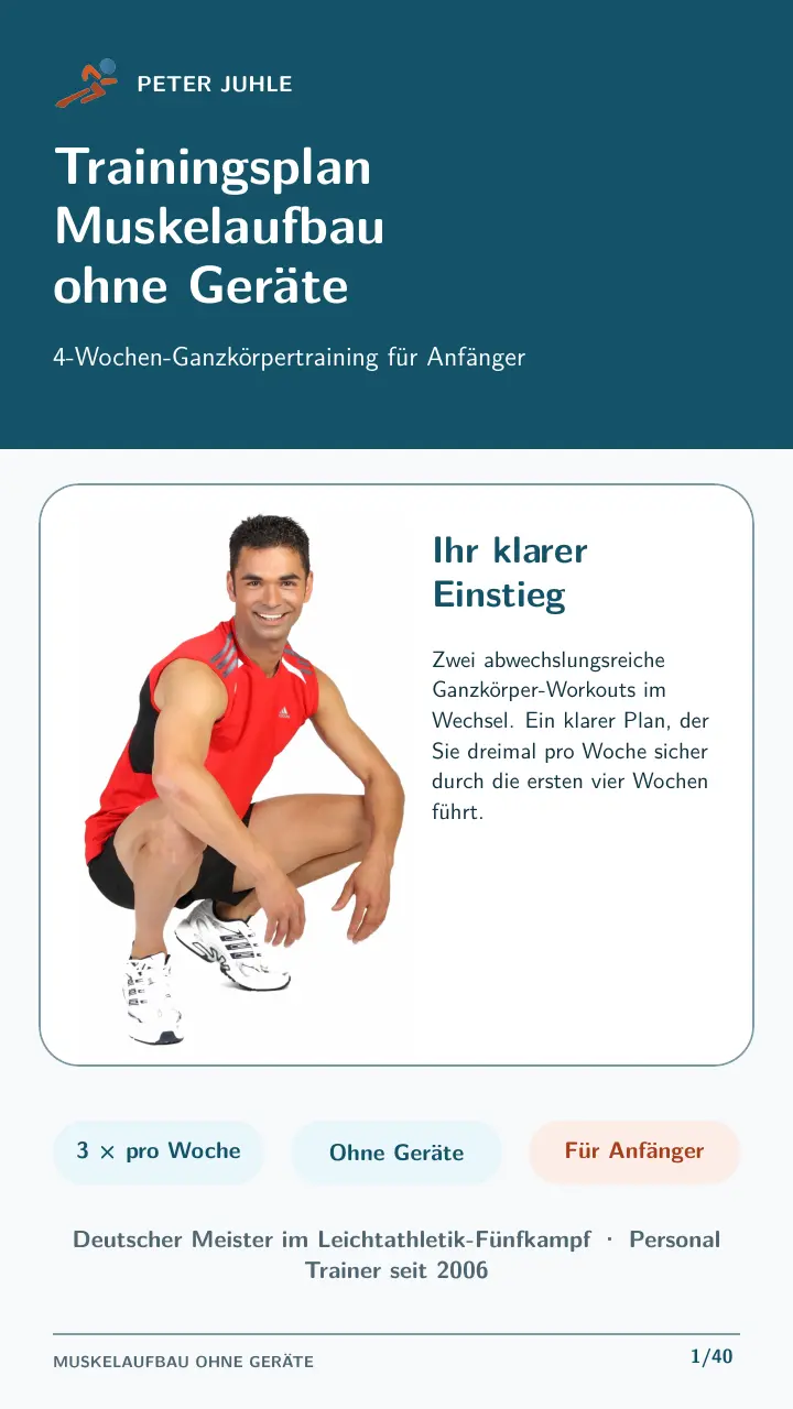 Cover des 4-Wochen-Trainingsplans Muskelaufbau ohne Geräte